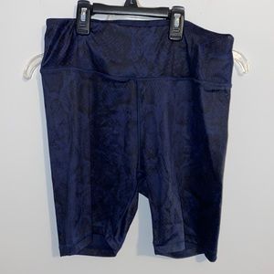 BLACK AND NAVY SNAKESKIN BIKE SHORTS